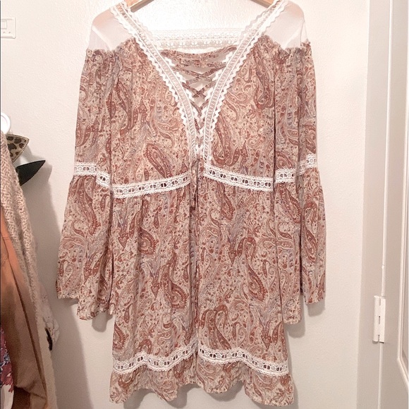 #1254 POL Festive Paisley Eyelet Dress / Tunic Top - Picture 10 of 16